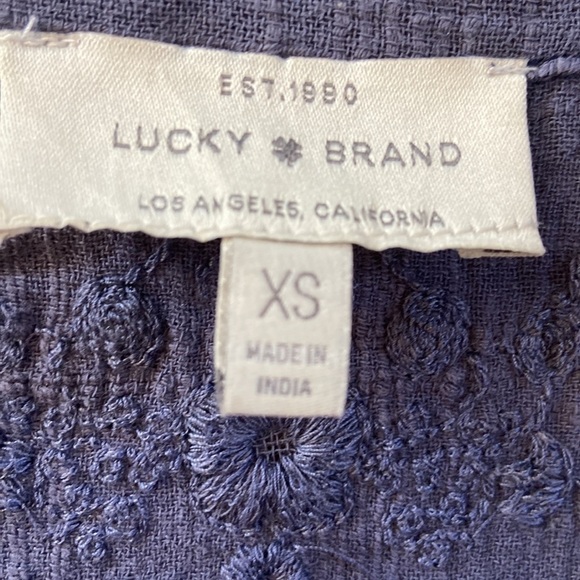 Lucky Brand Blue Lace Peasant Top Size XS - Picture 6 of 16